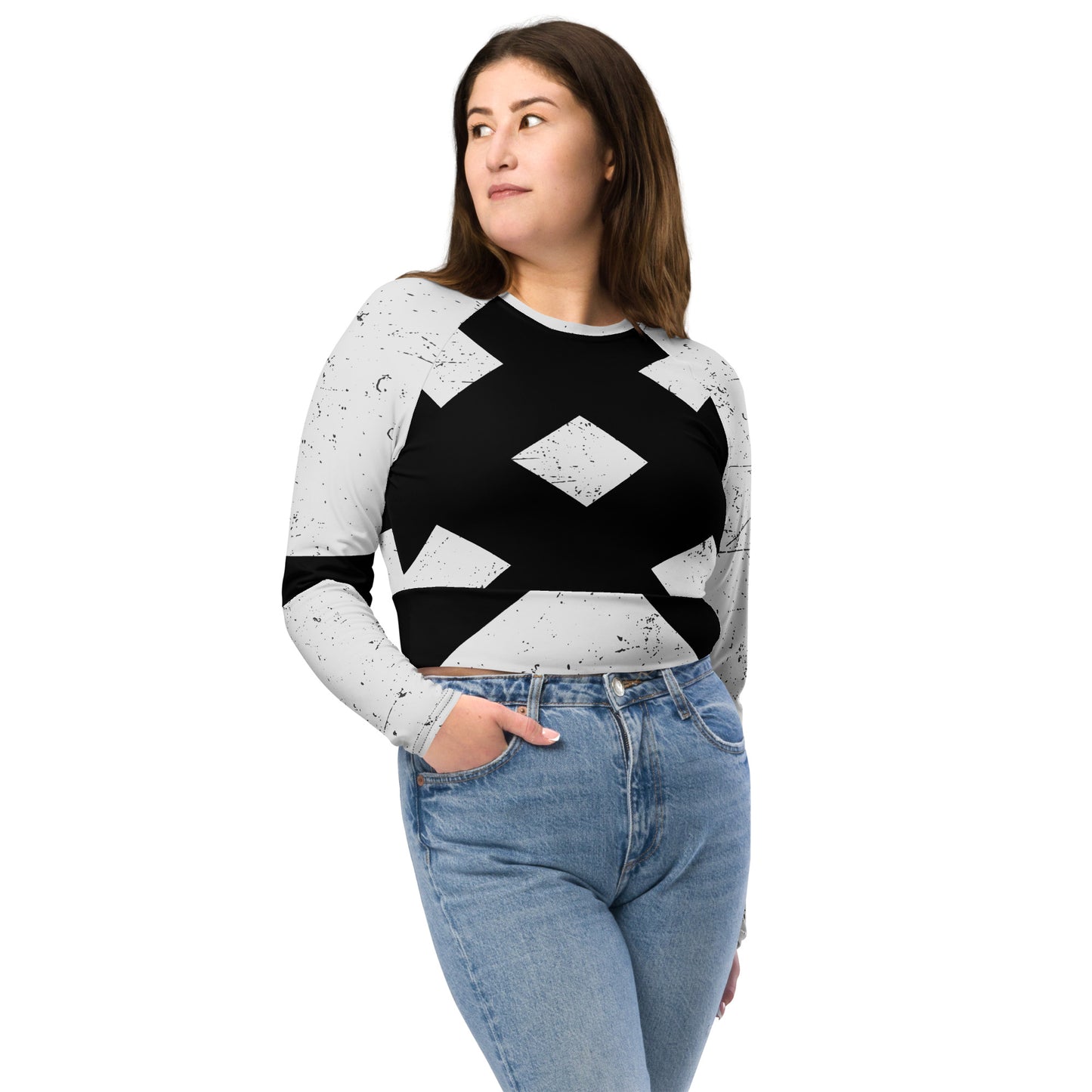 Women's Recycled Athleisure Black Widow Crop Top