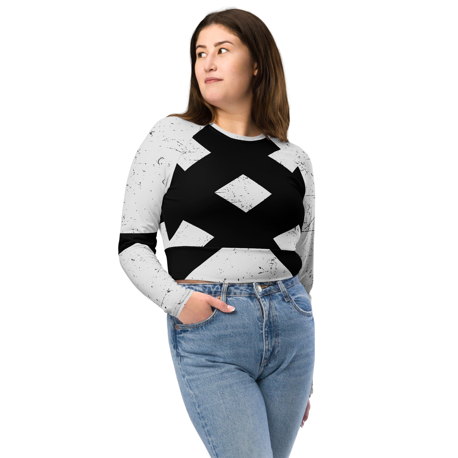 Women's Recycled Athleisure Black Widow Crop Top