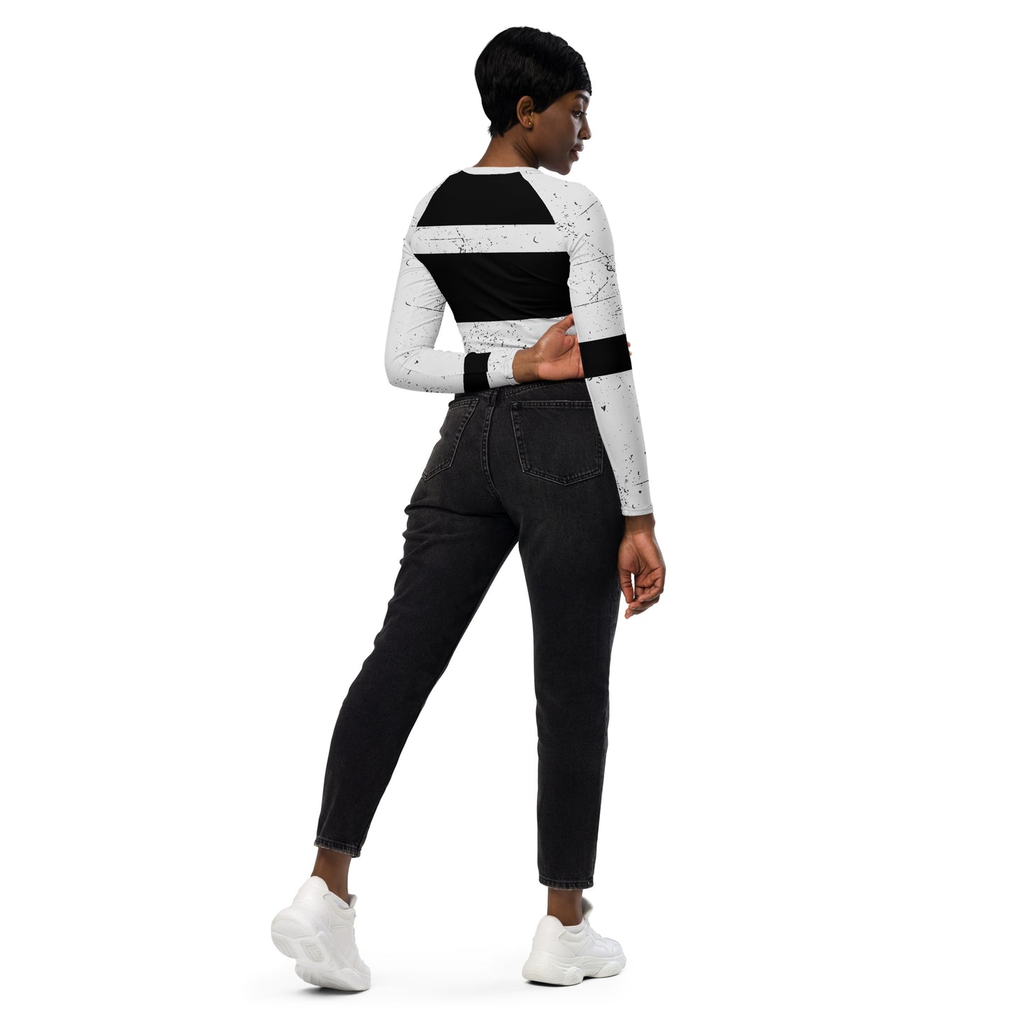 Women's Recycled Athleisure Black Widow Crop Top