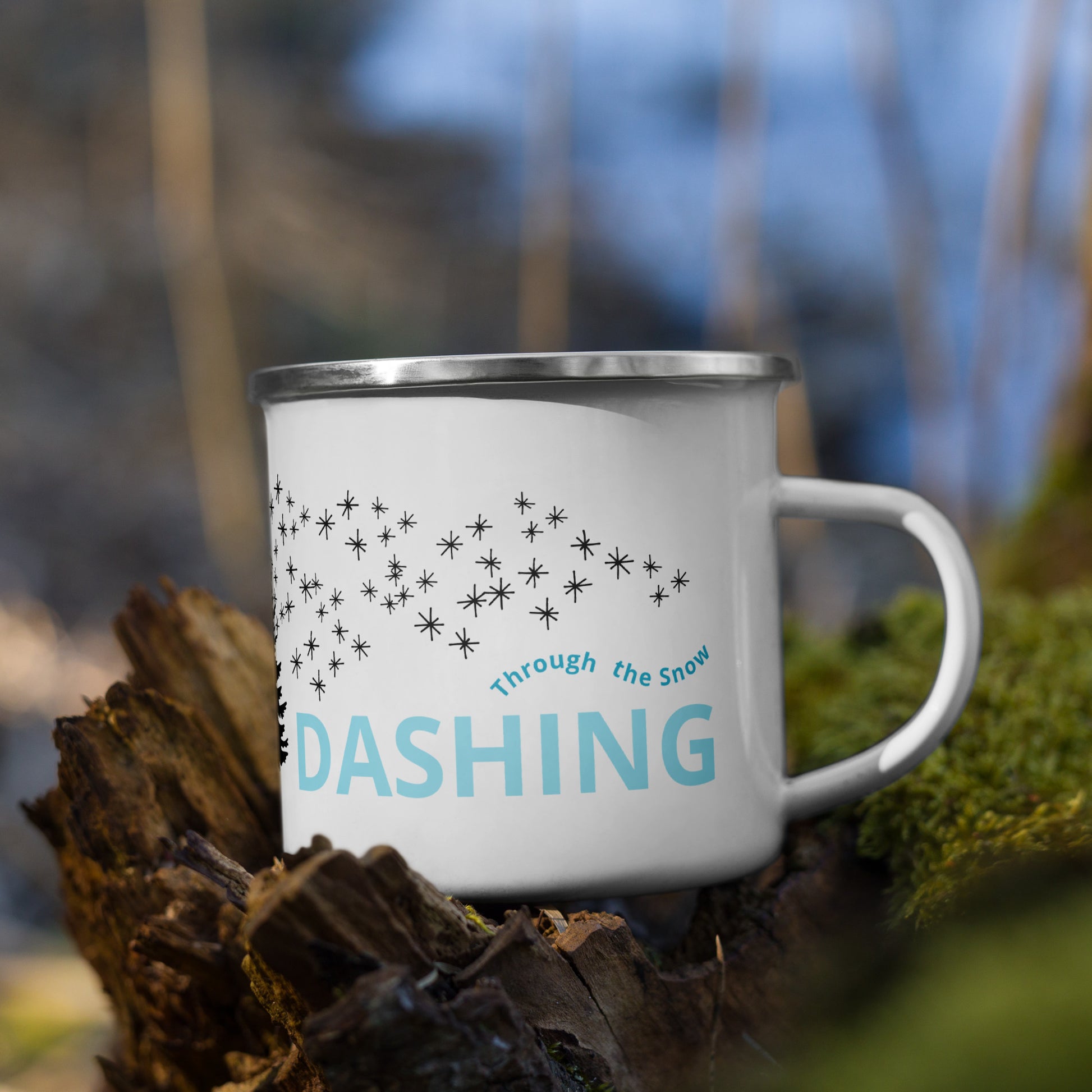 Dashing Christmas Enamel Mug
