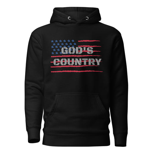 Unisex 'God's Country' Hoodie Black