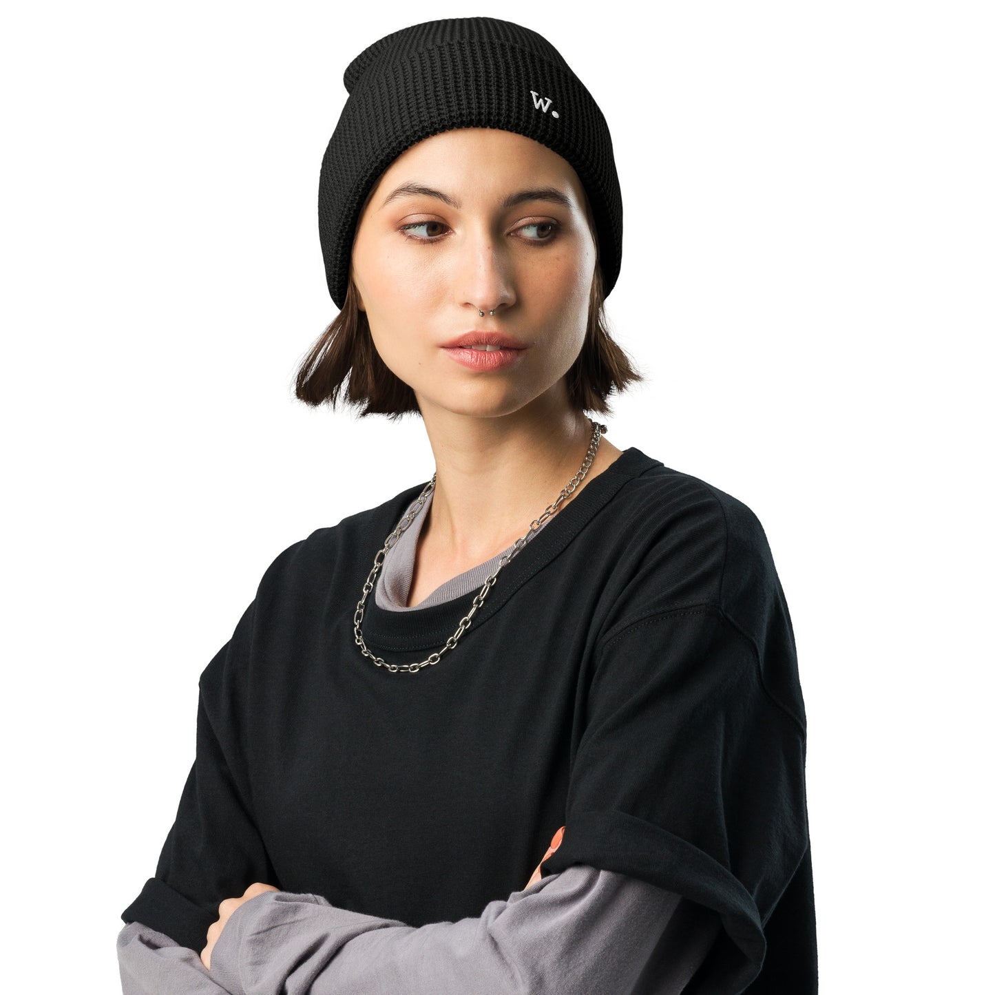 W. Waffle Beanie Black