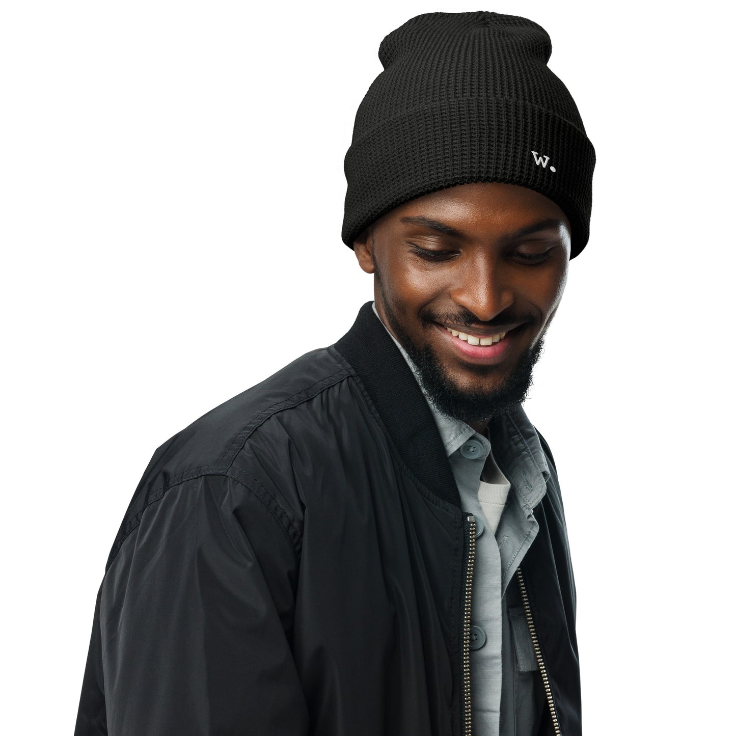 W. Waffle Beanie Black