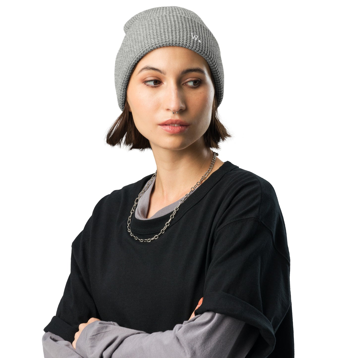 W. Waffle Beanie Heather Grey