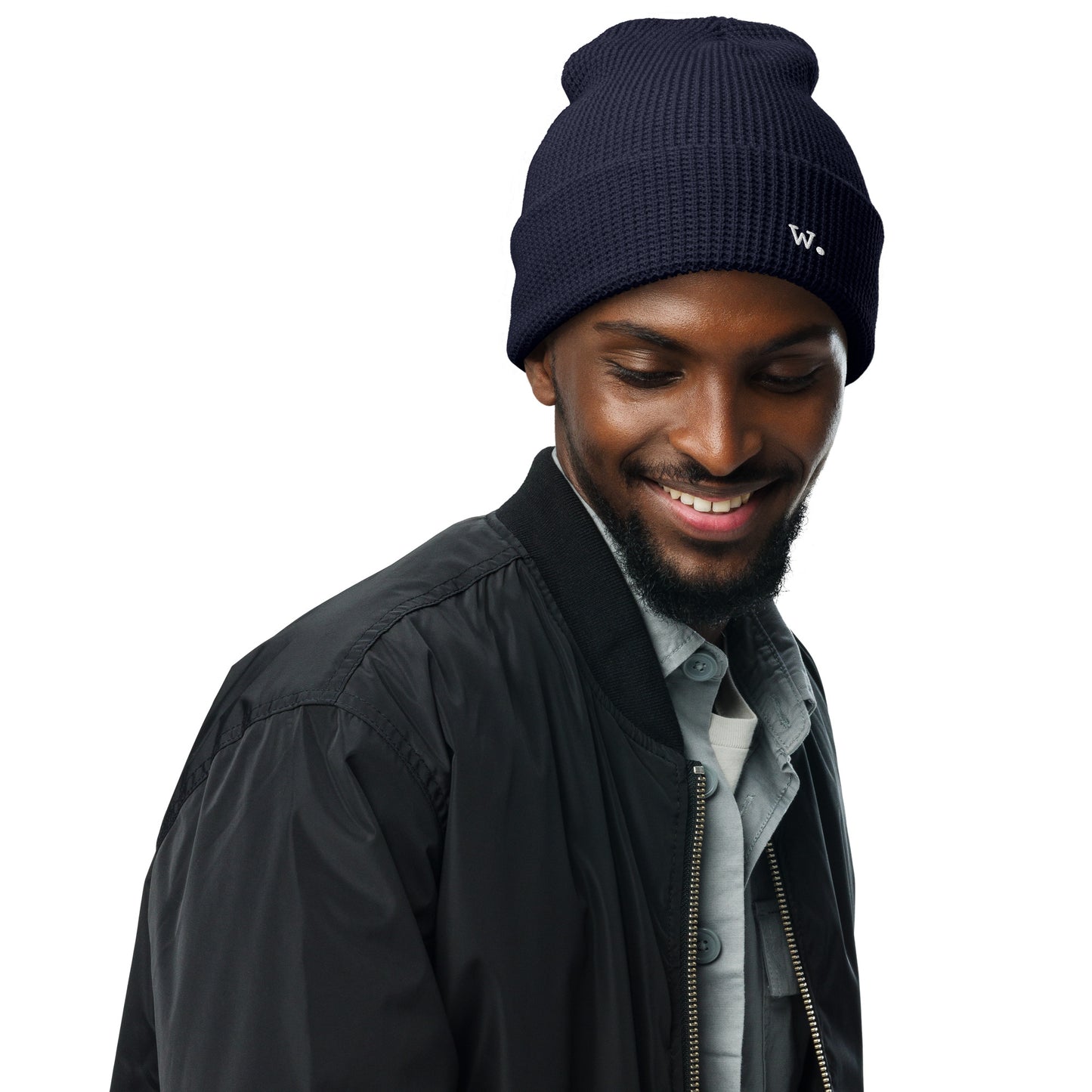 W. Waffle Beanie Navy