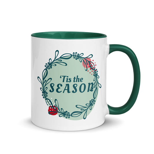 ''Tis The Season' Christmas Mug Dark Green 11oz