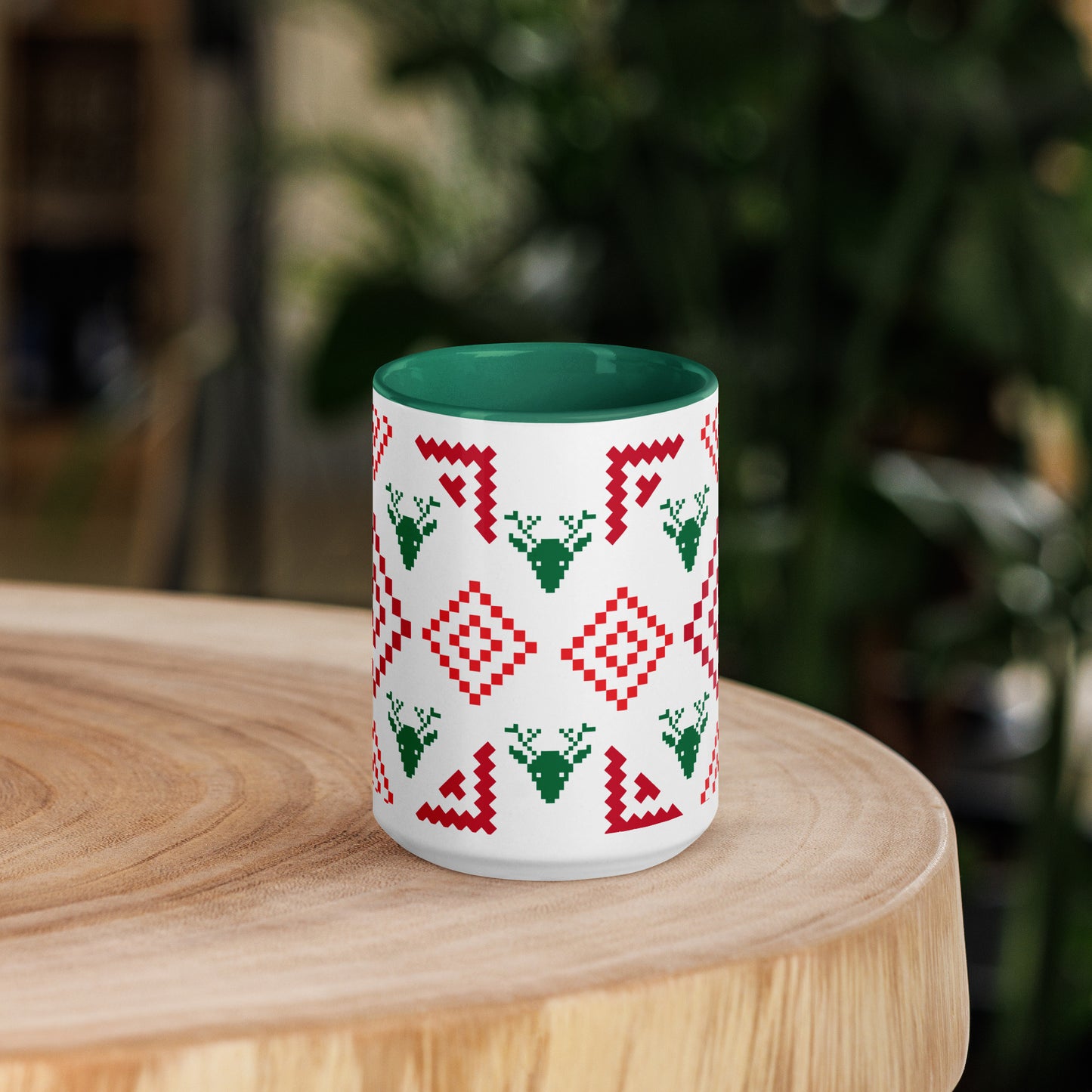 Ugly Christmas Sweater Mug Dark Green 15oz