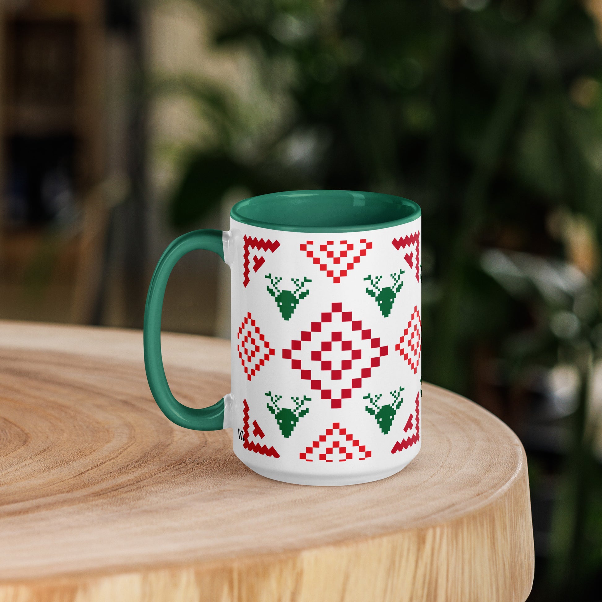 Ugly Christmas Sweater Mug Dark Green 15oz