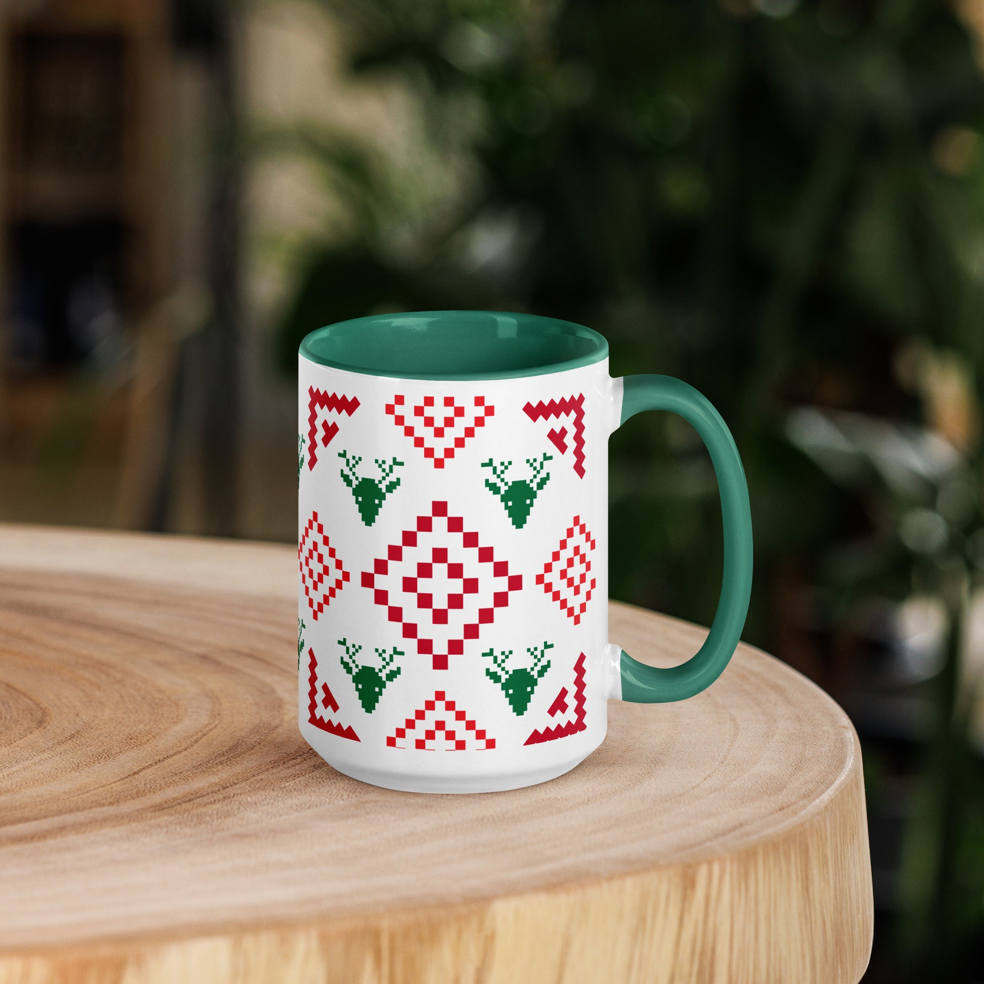 Ugly Christmas Sweater Mug Dark Green 15oz