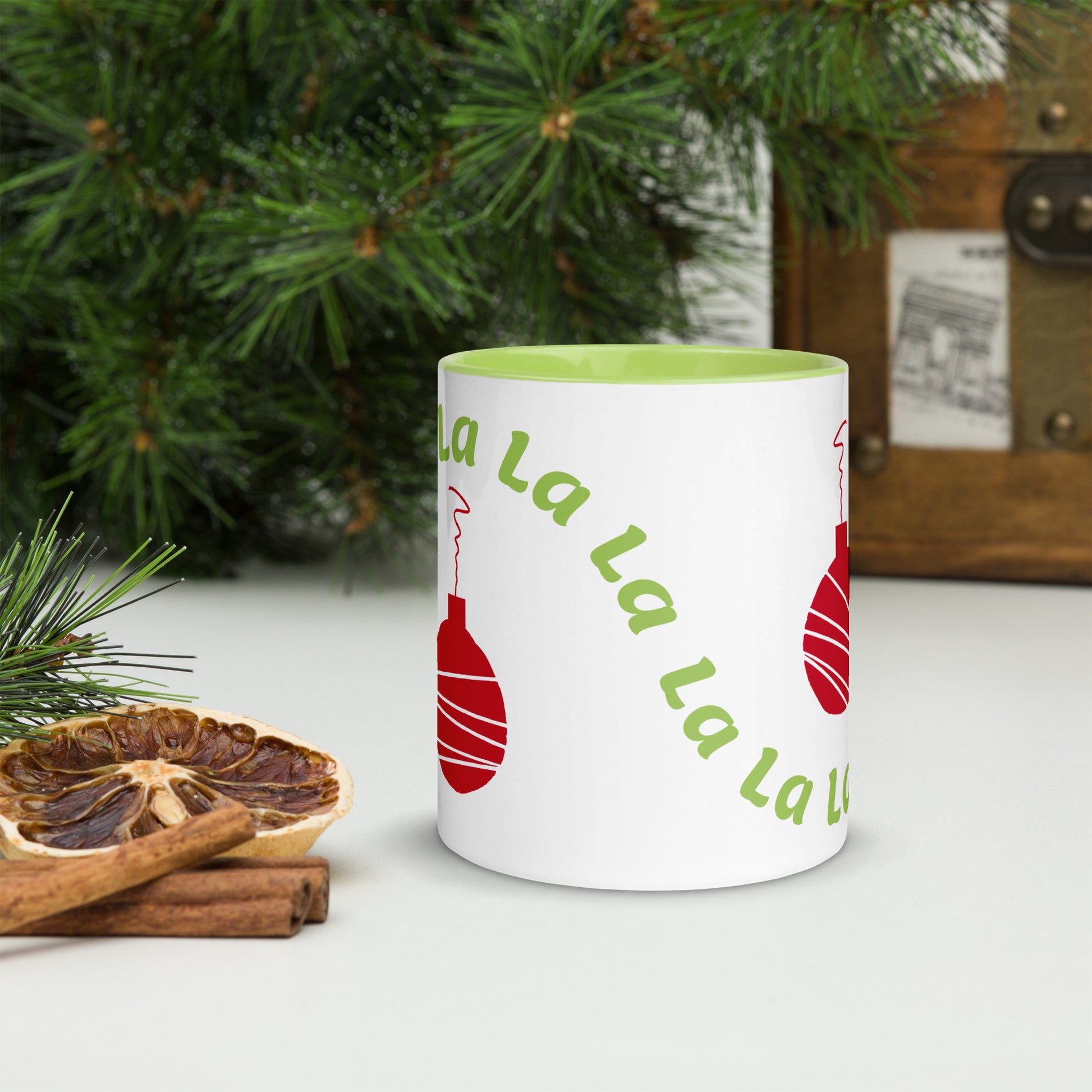 Fa La La Ornament Mug Green 11oz