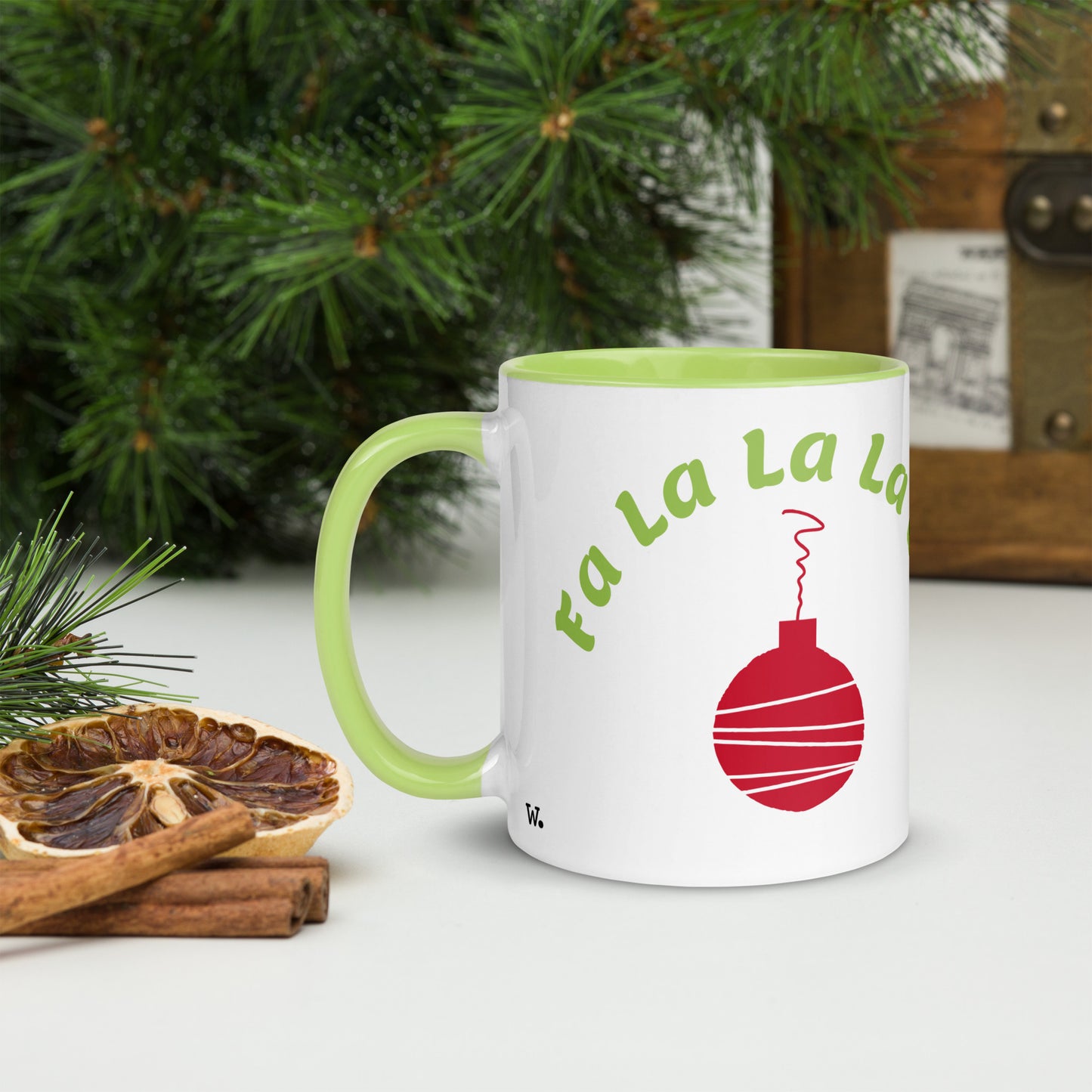 Fa La La Ornament Mug Green 11oz