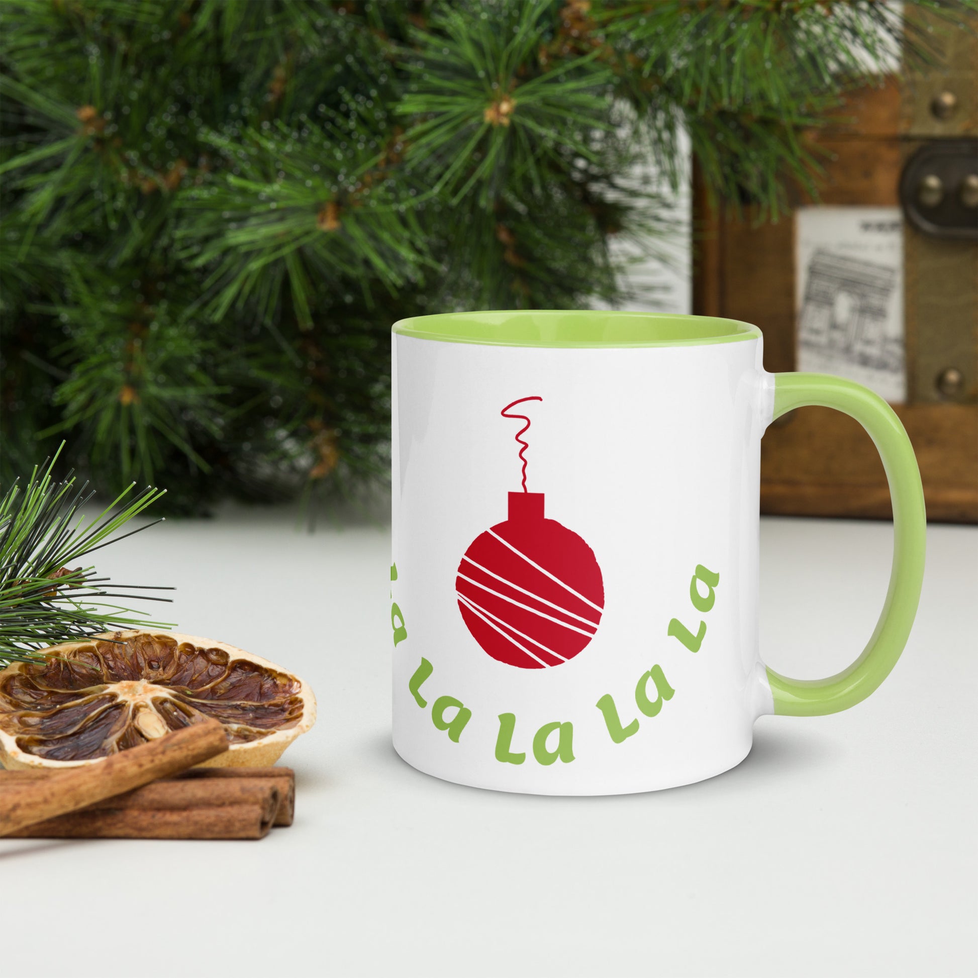 Fa La La Ornament Mug Green 11oz