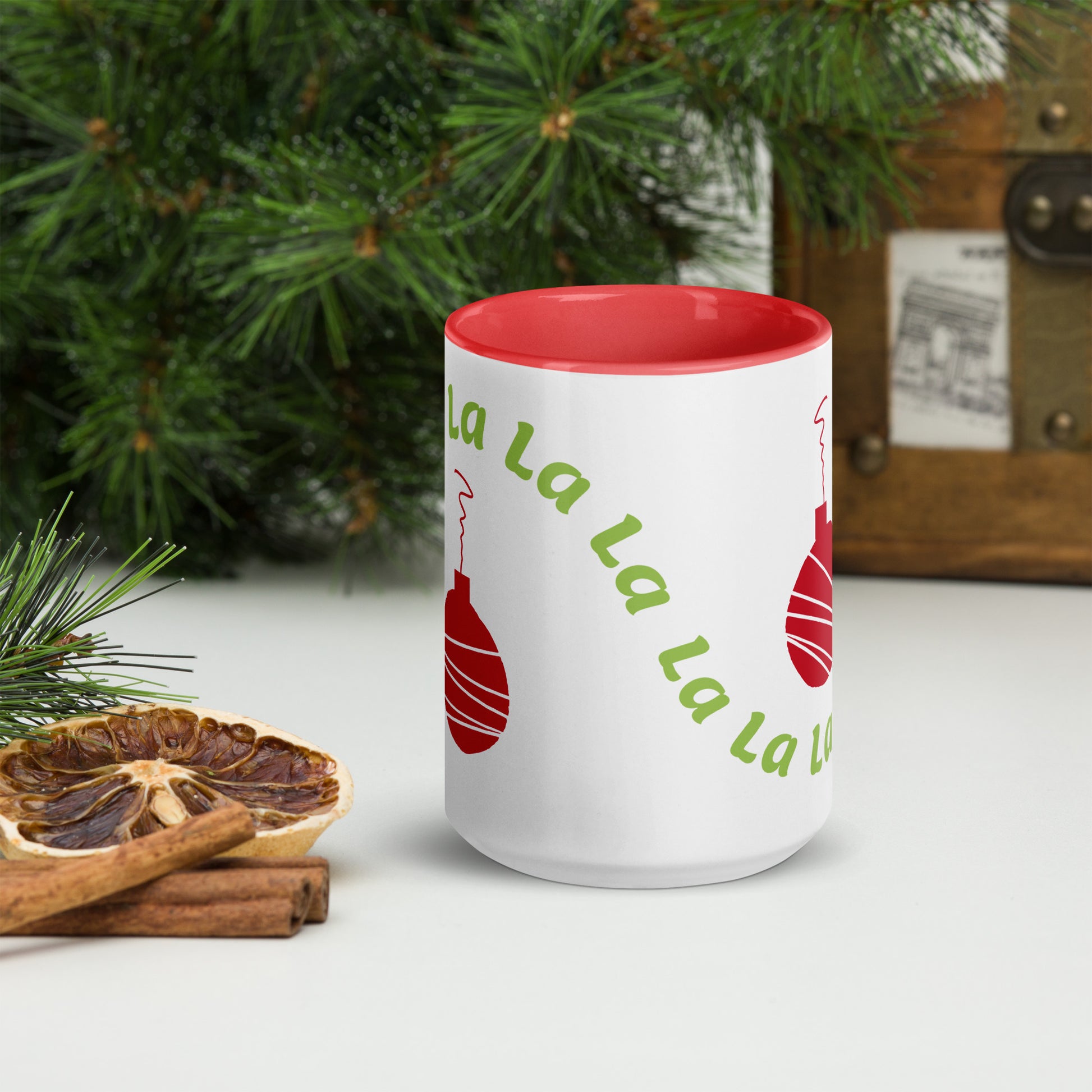 Fa La La Ornament Mug Red 15oz