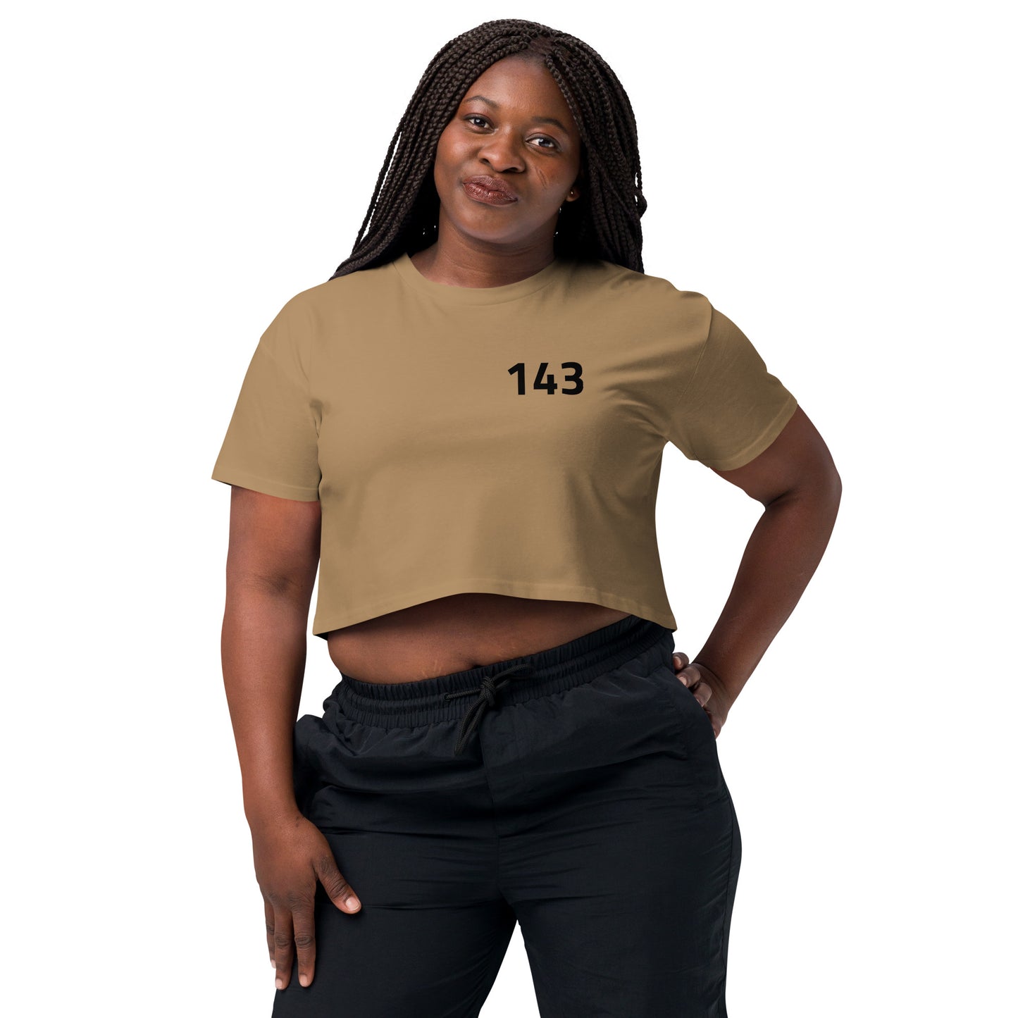 Women’s Love Crop Top Camel